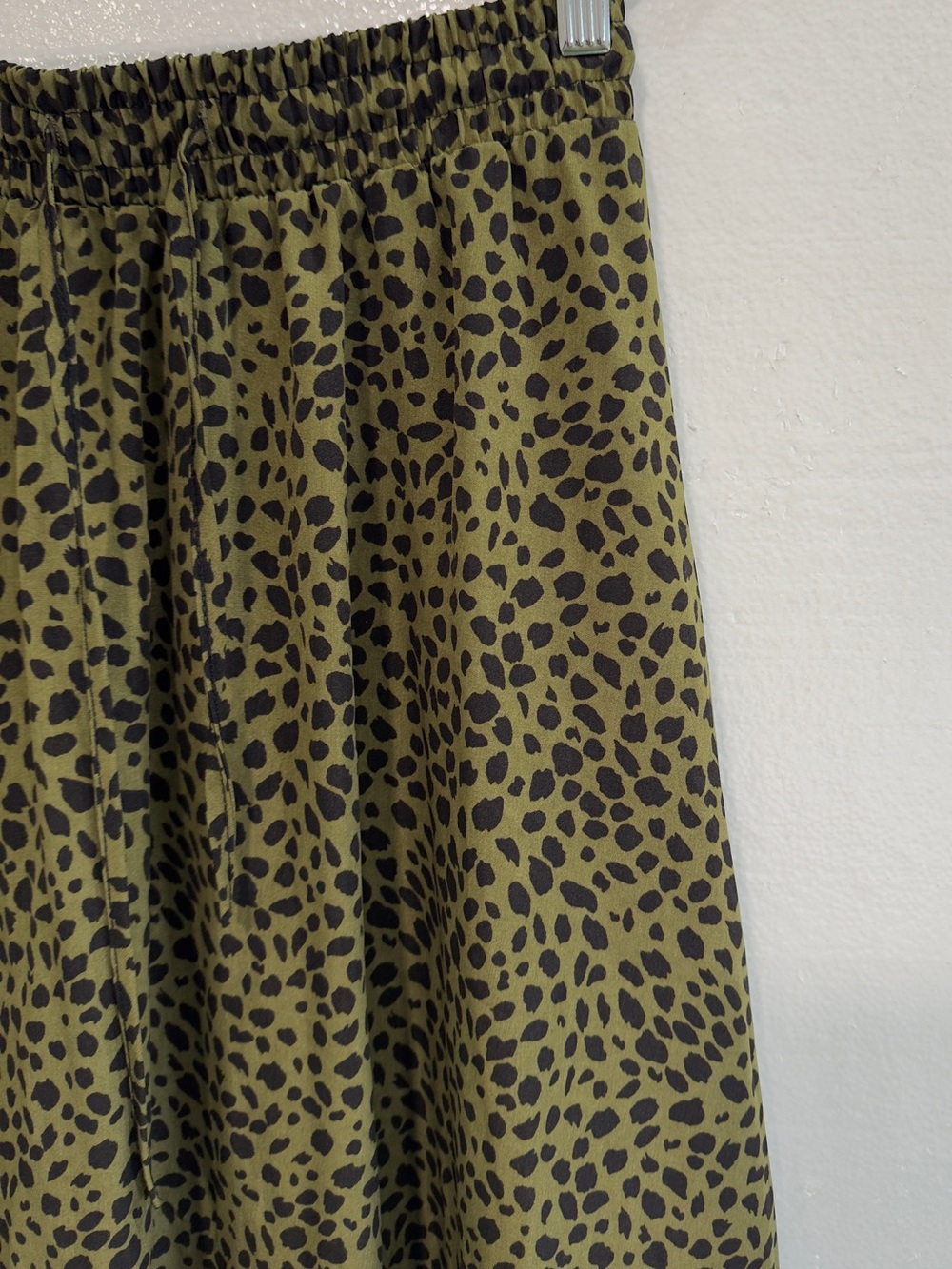 Bluetime Olive Green Leopard Print Maxi Skirt size M - Picture 3 of 10